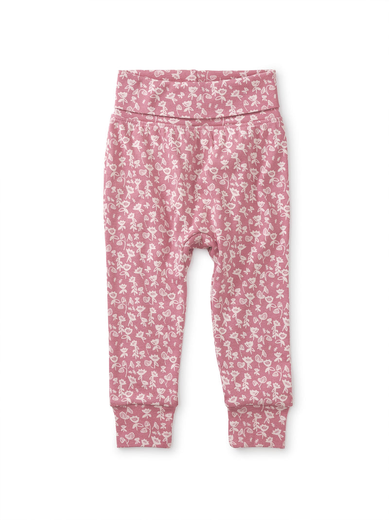 Fold-Over-Waist Baby Pants in Tiny Lotus - View 1