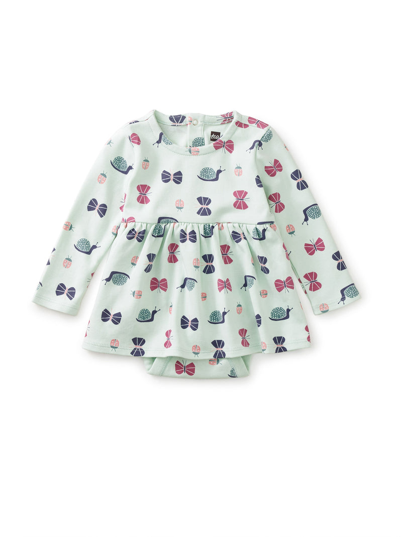 Baby Bodysuit Dress in Garden Friends - View 1