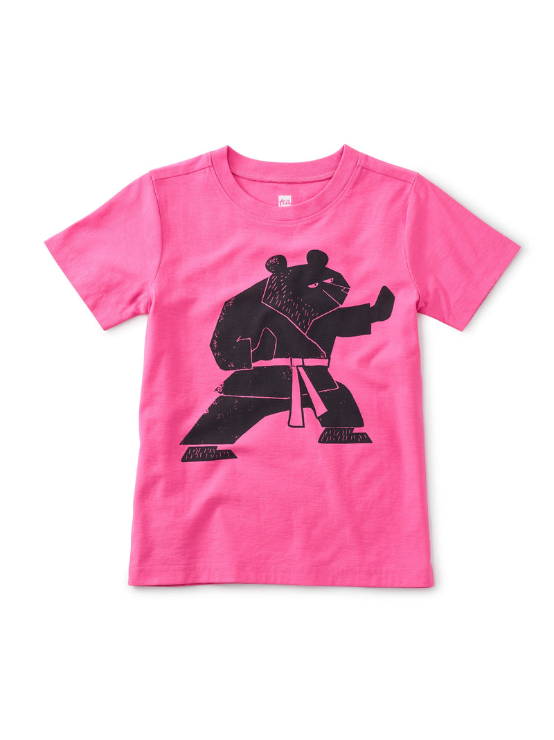 Martial Arts Bear Graphic Tee in Sweet Pea - View 1