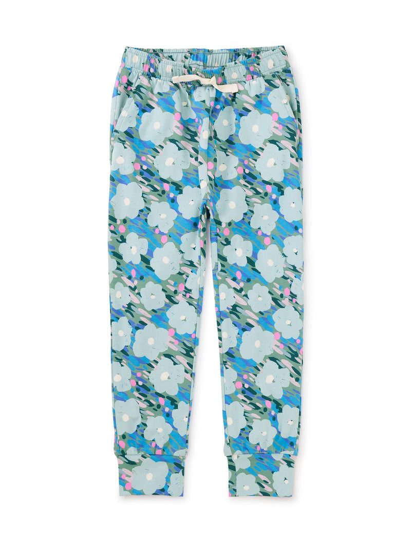 Printed Everyday Joggers in Monets Garden - View 1
