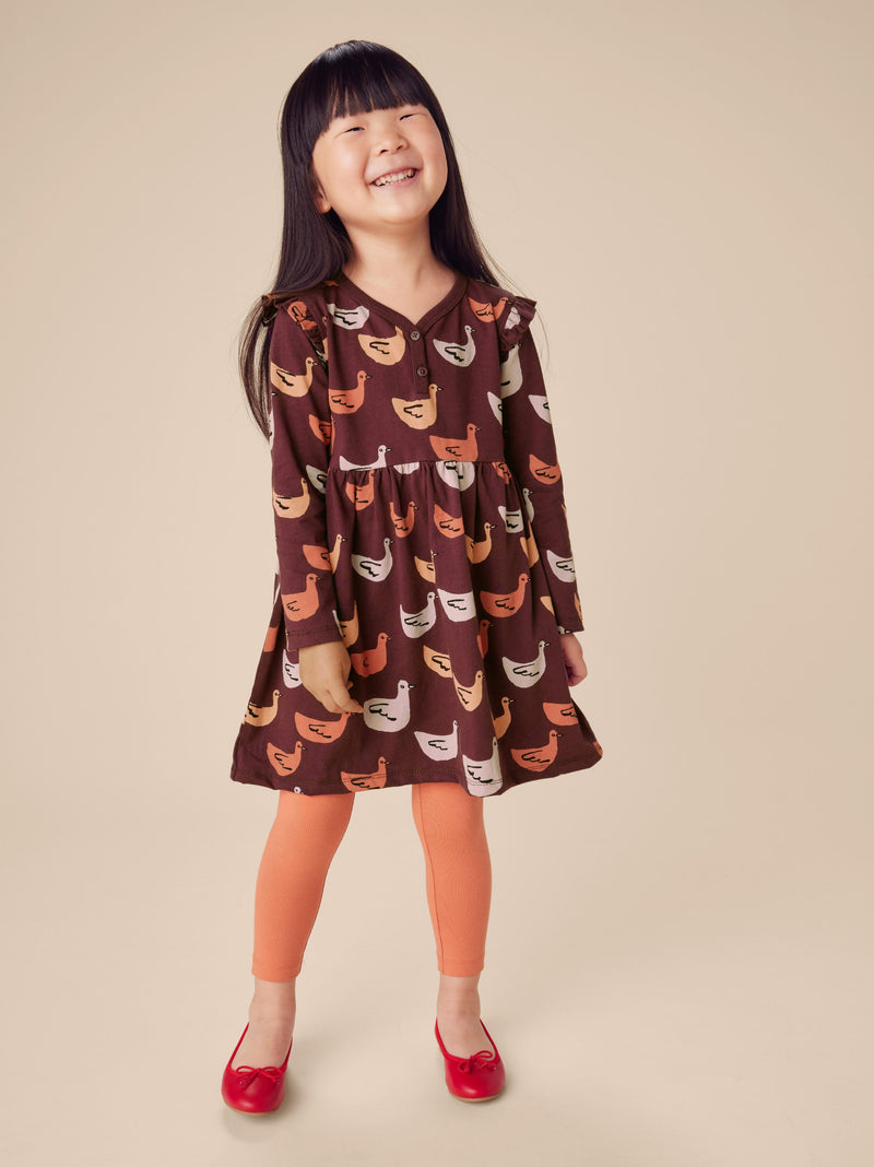 Ruffle Henley Twirl Dress in Go Duck Go - View 2