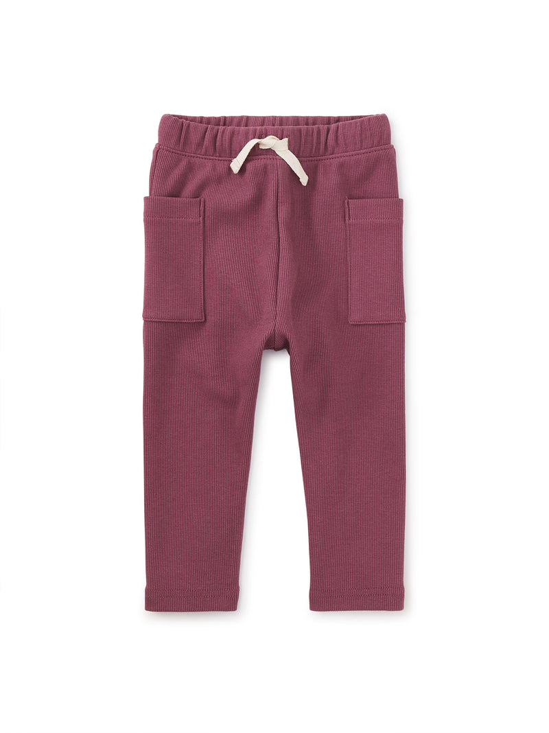 Side Pocket Rib Baby Pants in Cassis - View 1