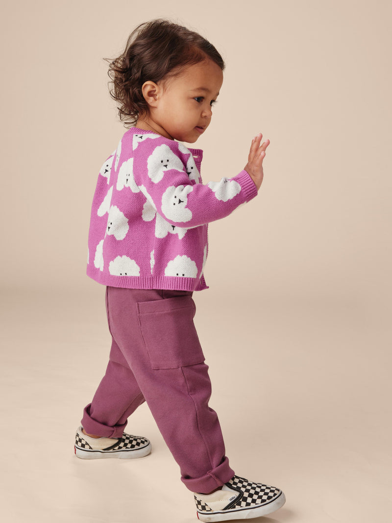 Side Pocket Rib Baby Pants in Cassis - View 2