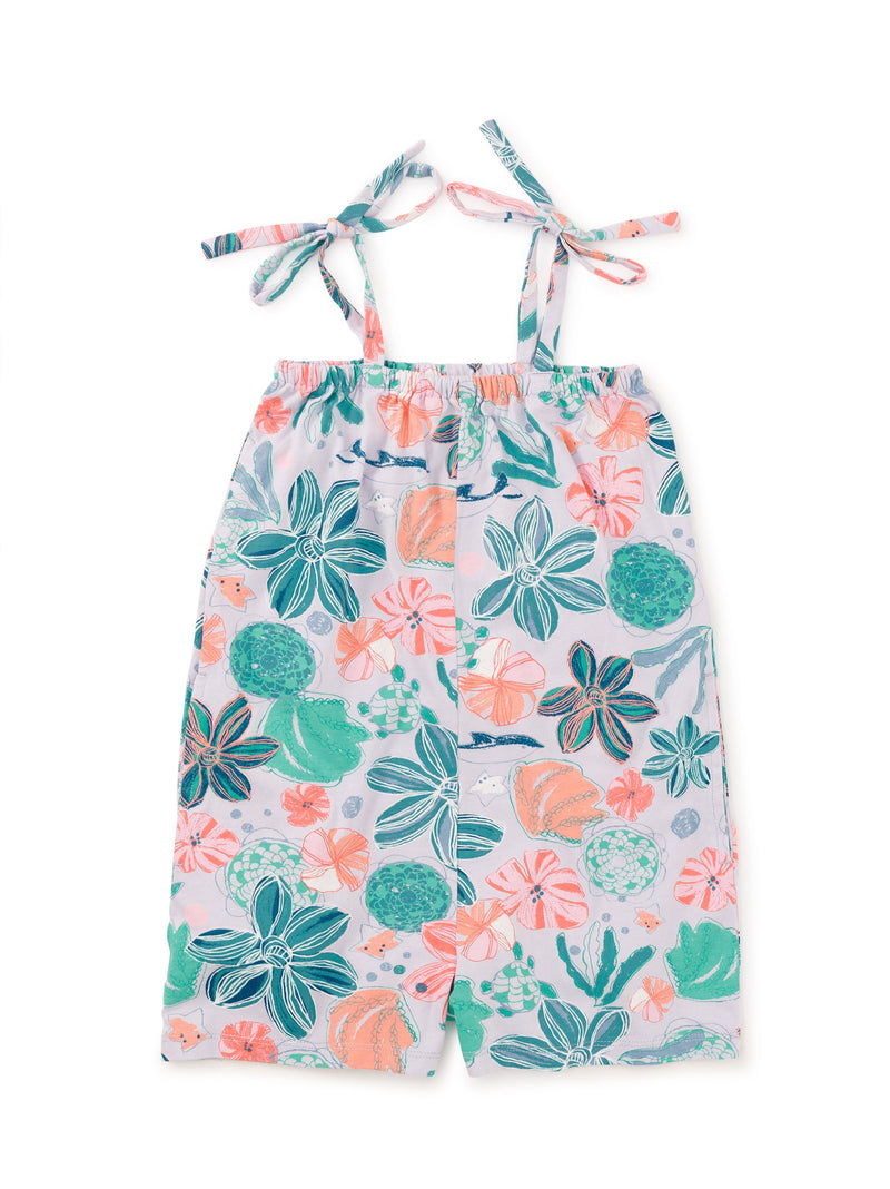 Tie Shoulder Romper in Garden Under The Sea - View 1
