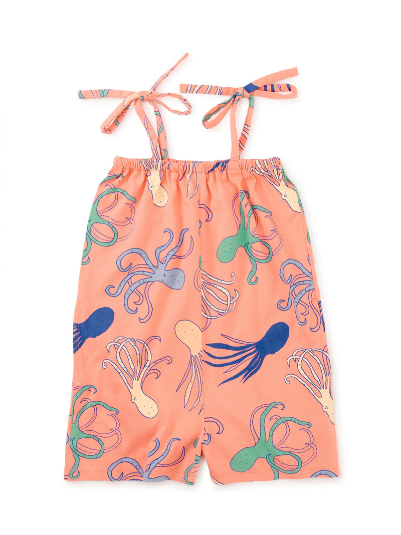 Tie Shoulder Romper in Octopus Oasis - View 1