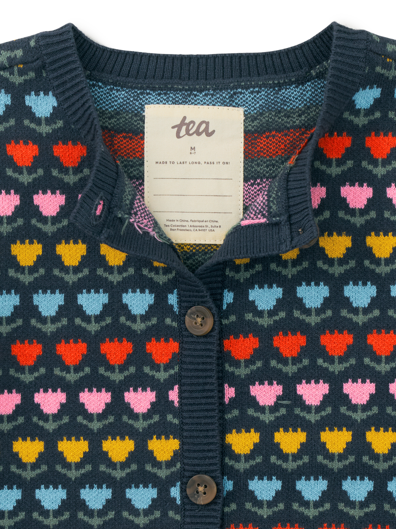 Iconic Cardigan in Knit Tulips - View 2