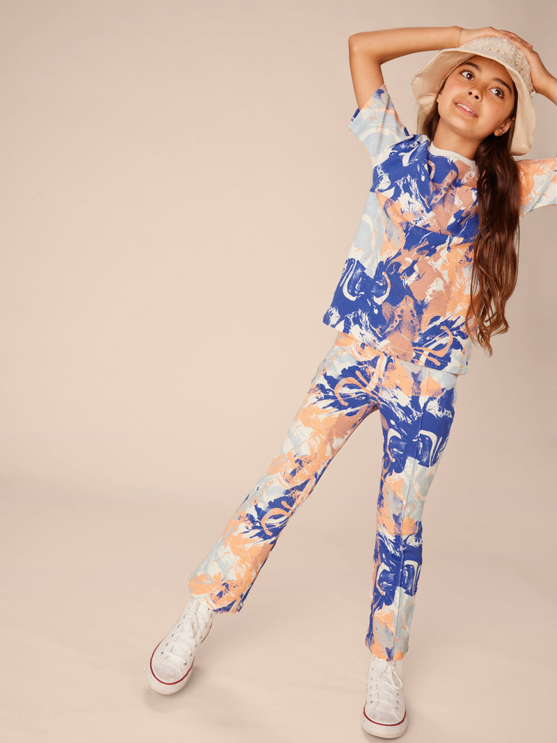 Printed Ribbed Easy Fit Tee in Marvelous Marble - View 2