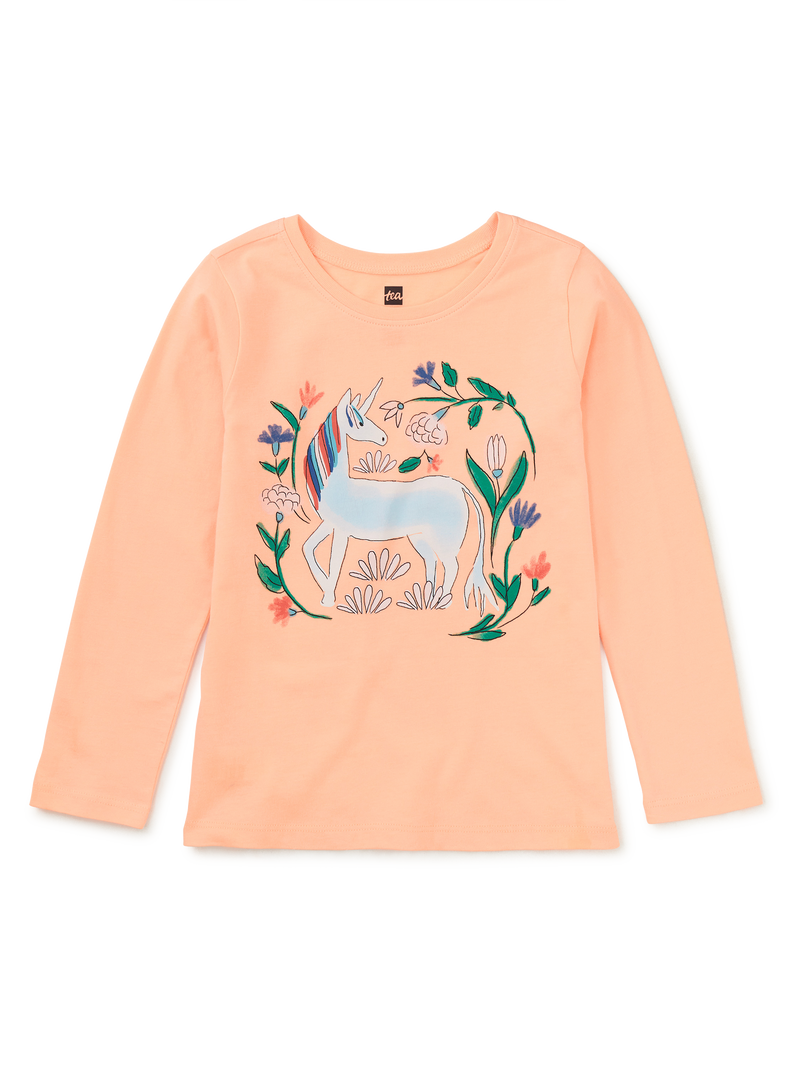 Unicorn Garden Graphic Tee in Salmon - View 1