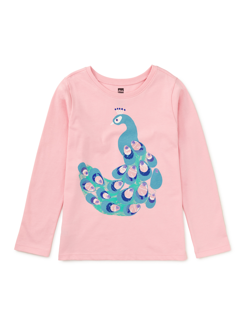 Marbled Peacock Graphic Tee in Blossom - View 2