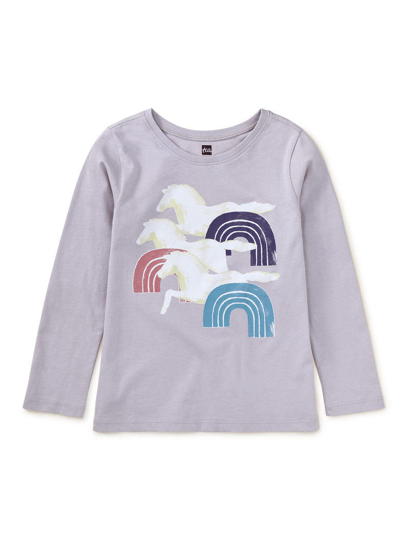 Rainbows And Horses Graphic Tee in Urchin Purple - View 1