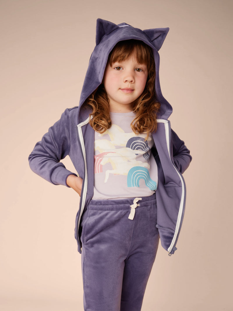 Rainbows And Horses Graphic Tee in Urchin Purple - View 2