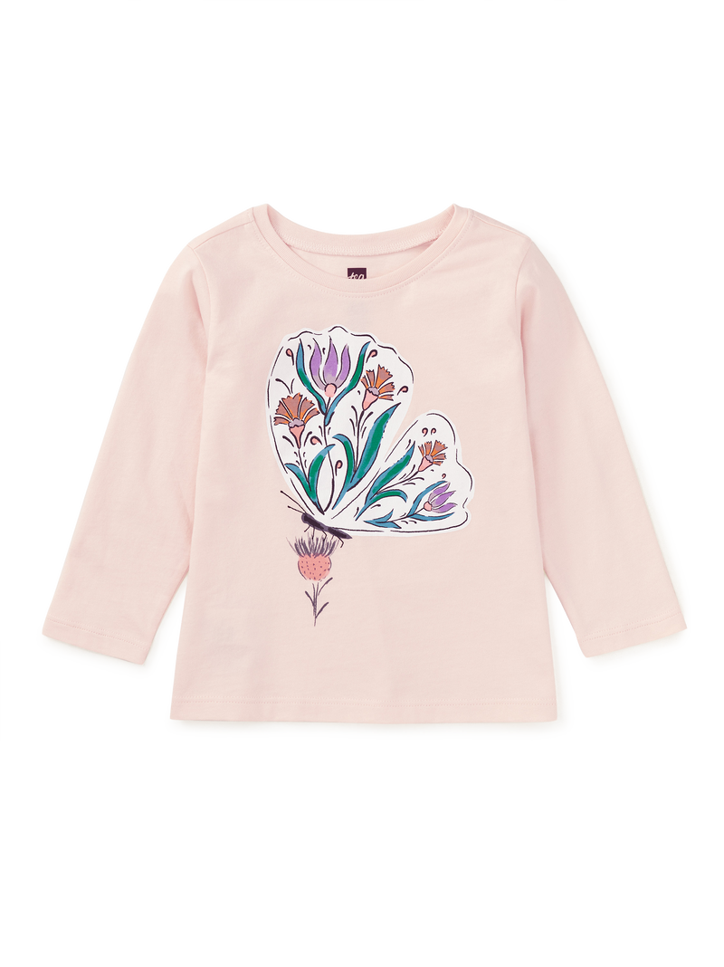 Painted Butterfly Graphic Tee in Creole Pink - View 2
