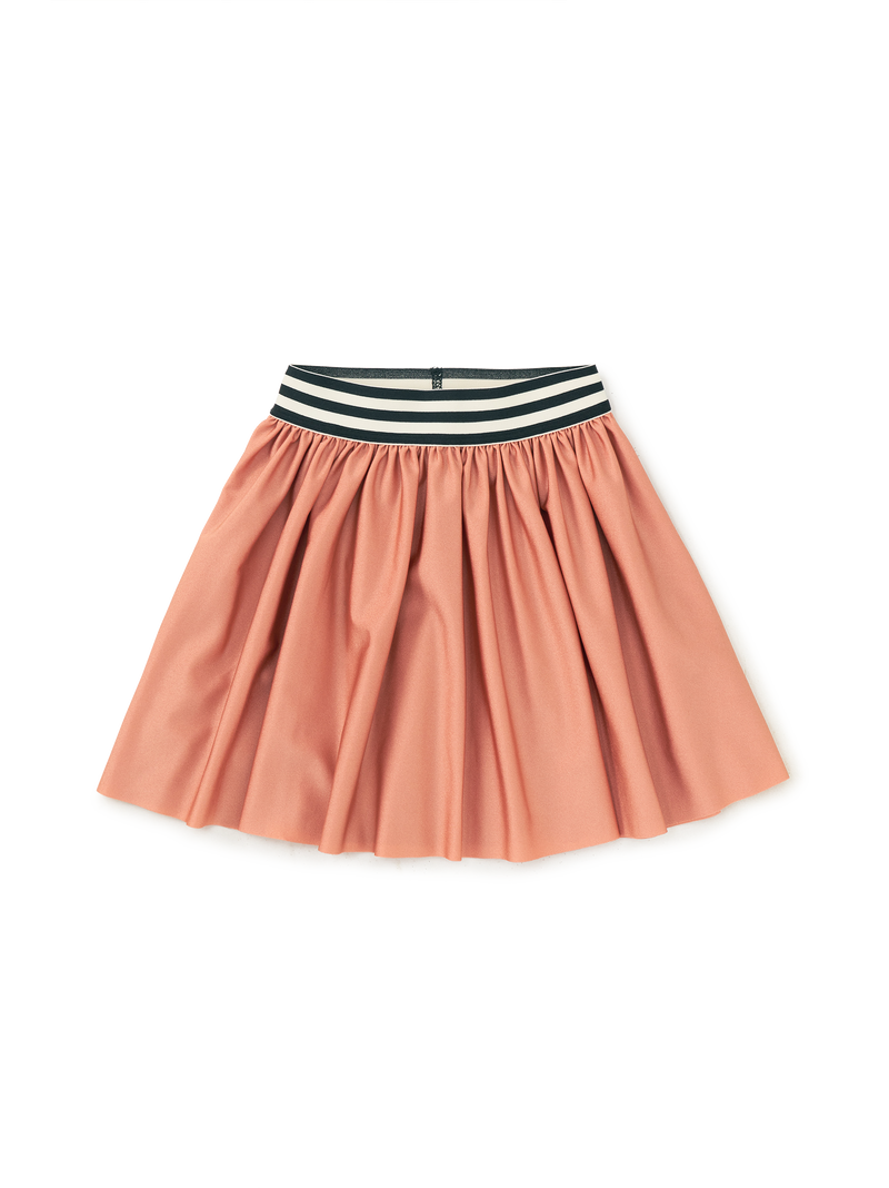 Pleated Shiny Skirt in Desert Sand - View 1