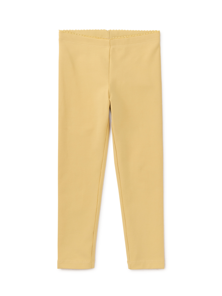Girl Honey Mustard Solid Leggings | Tea Collection
