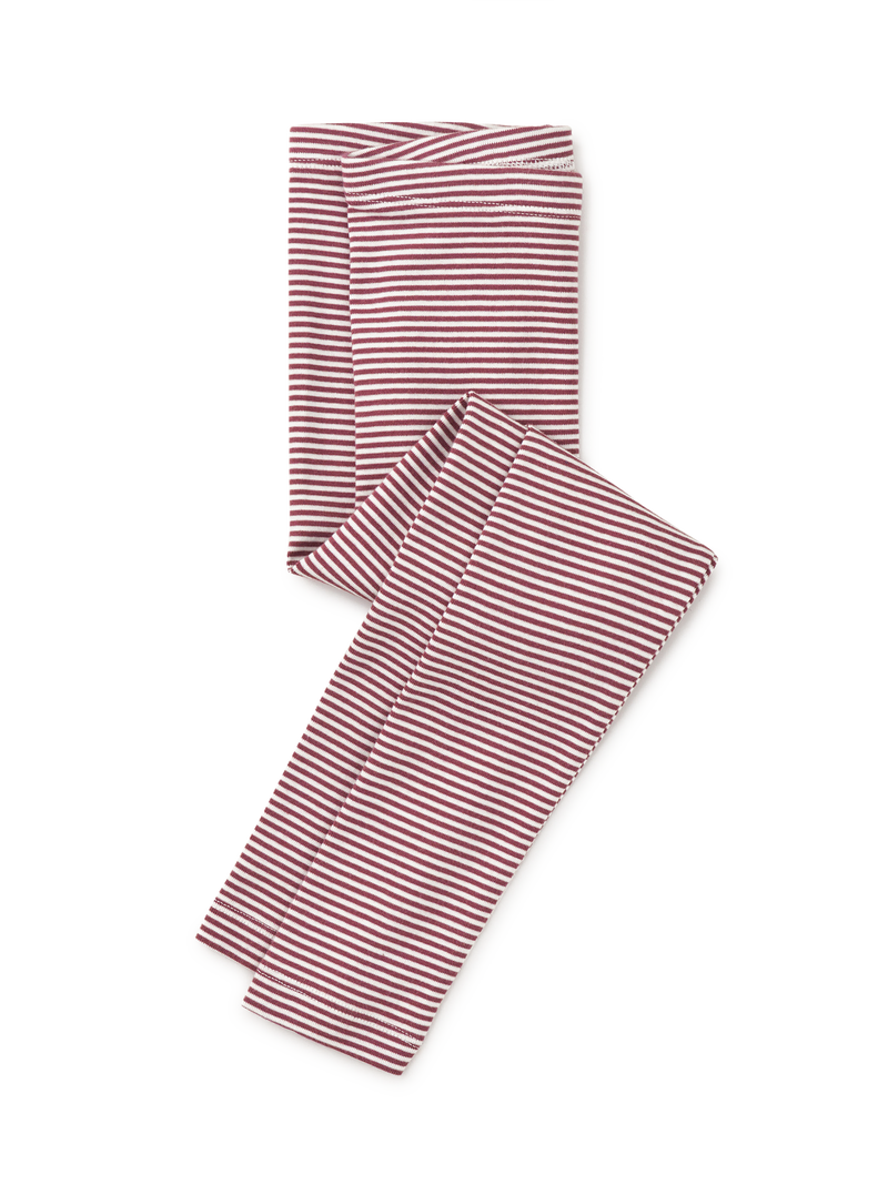 Striped Leggings in Cassis - View 1