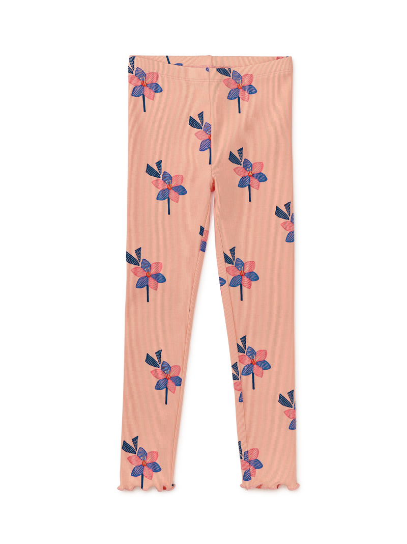 Printed Ribbed Leggings in Simple Saffron Floral - View 2