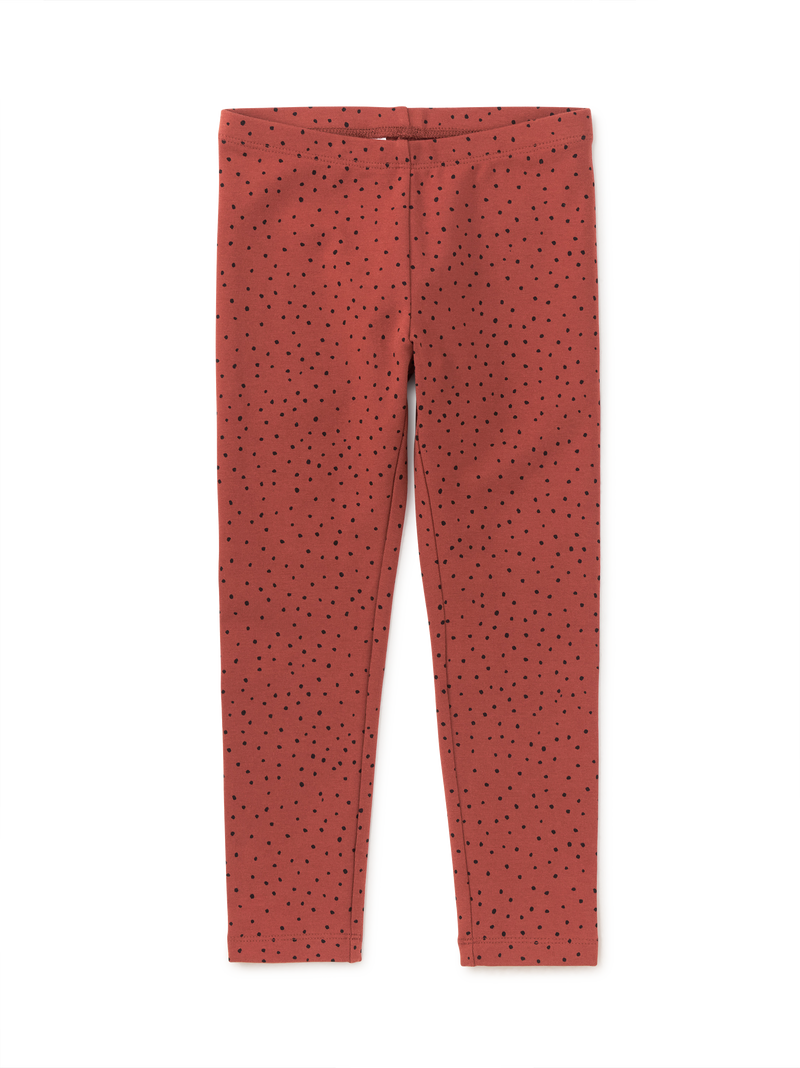 Printed Leggings in Ink Blot Dot In Dark Maple - View 2