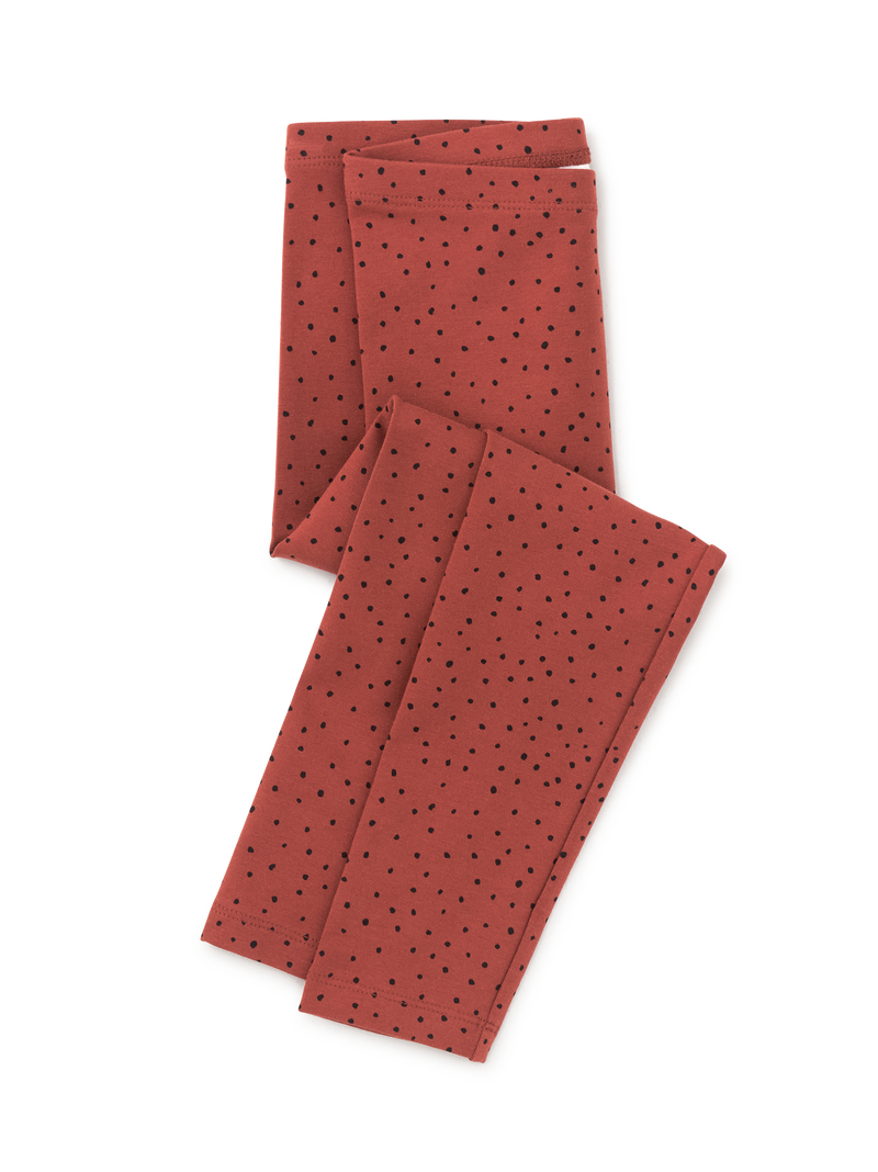 Printed Leggings in Ink Blot Dot In Dark Maple - View 1