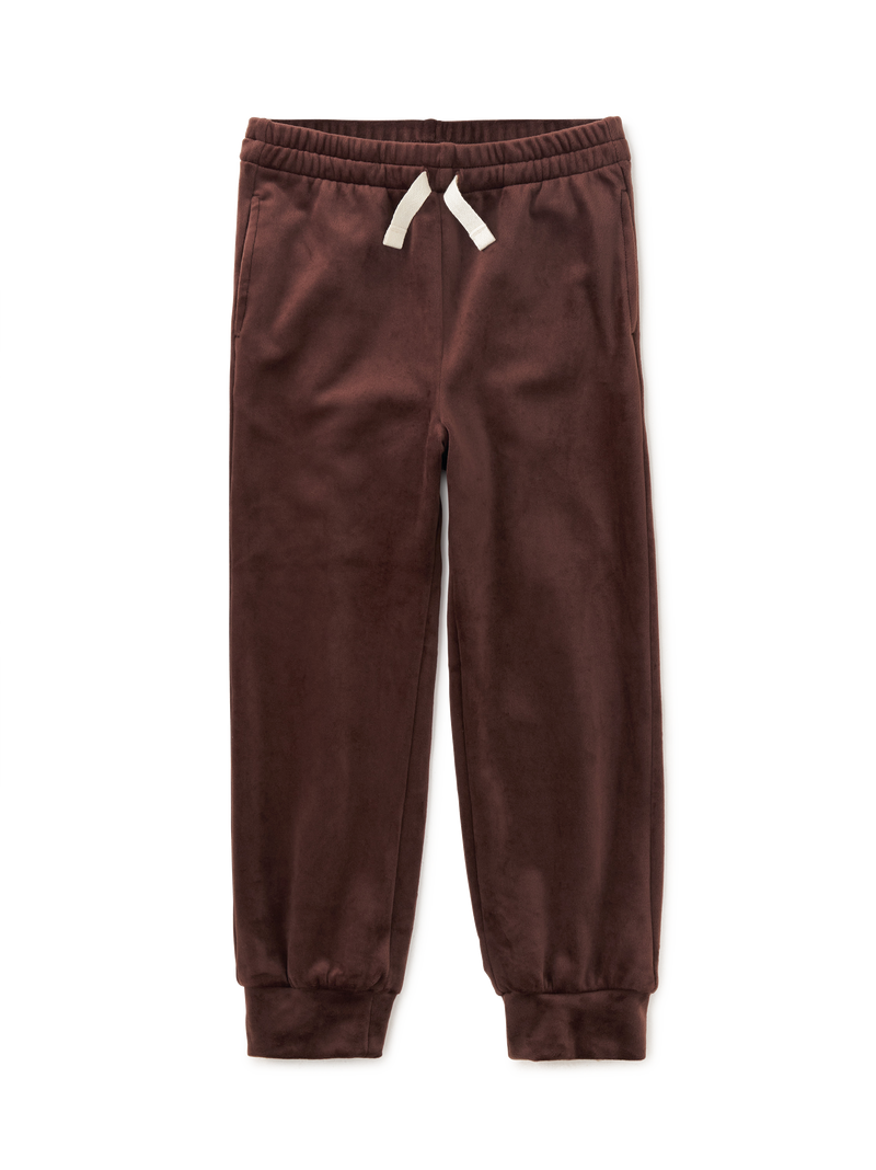 Easy Fit Very Velour Joggers in Chocolate - View 1
