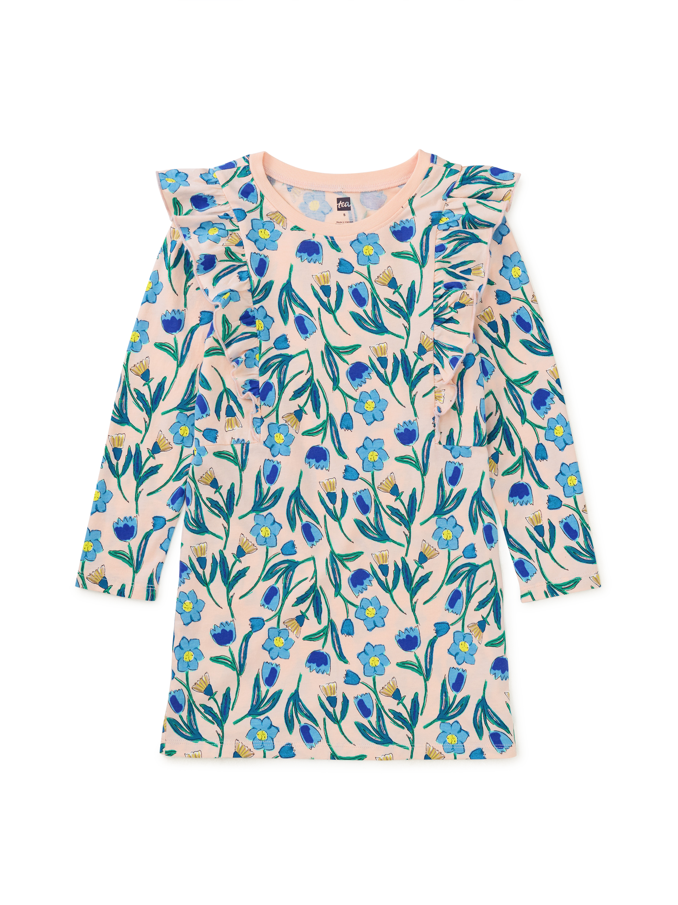 Ruffle Sleeve A-Line Dress