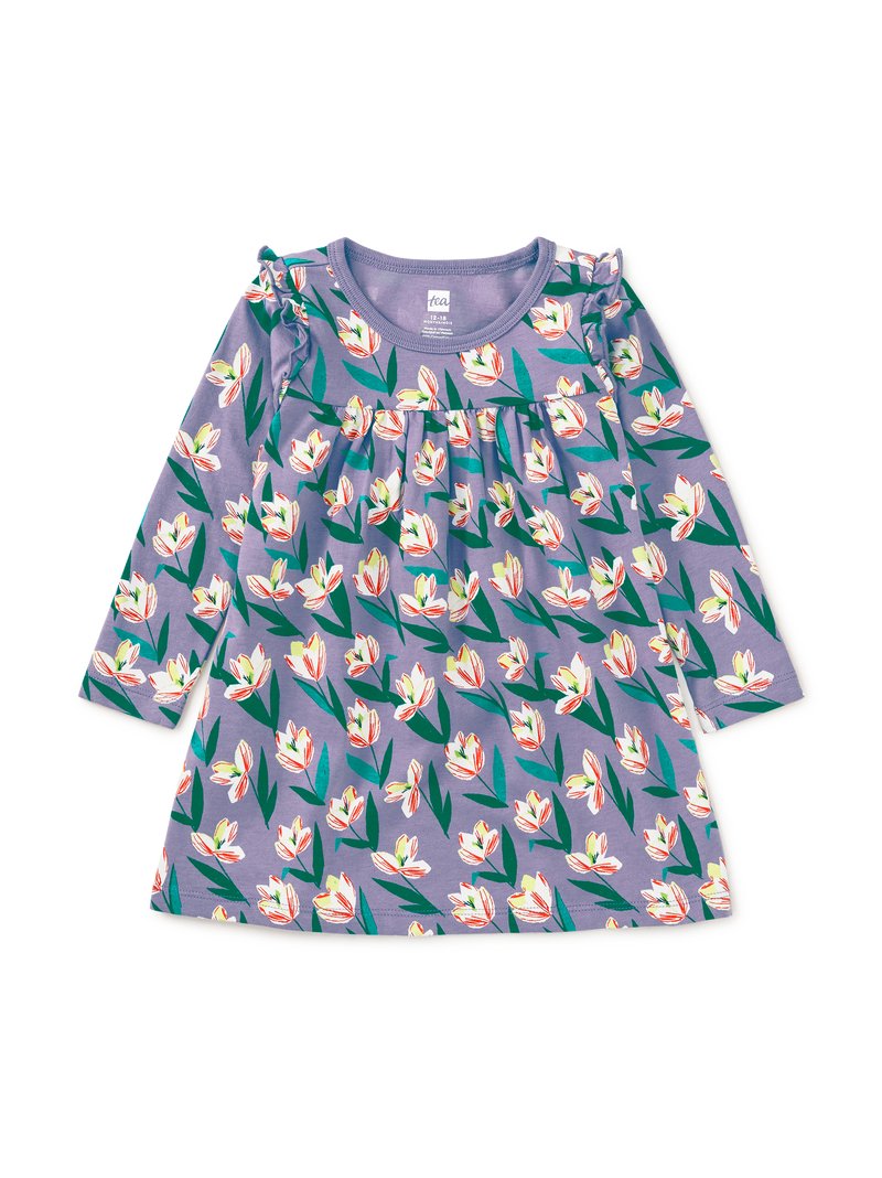 Long Sleeve Mighty Mini Dress in Semper Augustus Tulip - View 2