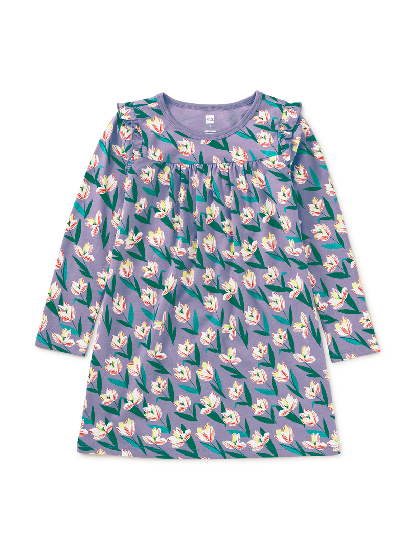 Long Sleeve Mighty Mini Dress in Semper Augustus Tulip - View 1