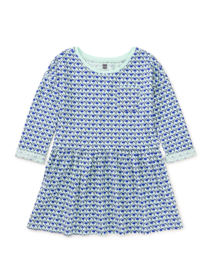Printed Pocket Play Dress in Ikat Thistle - View 1