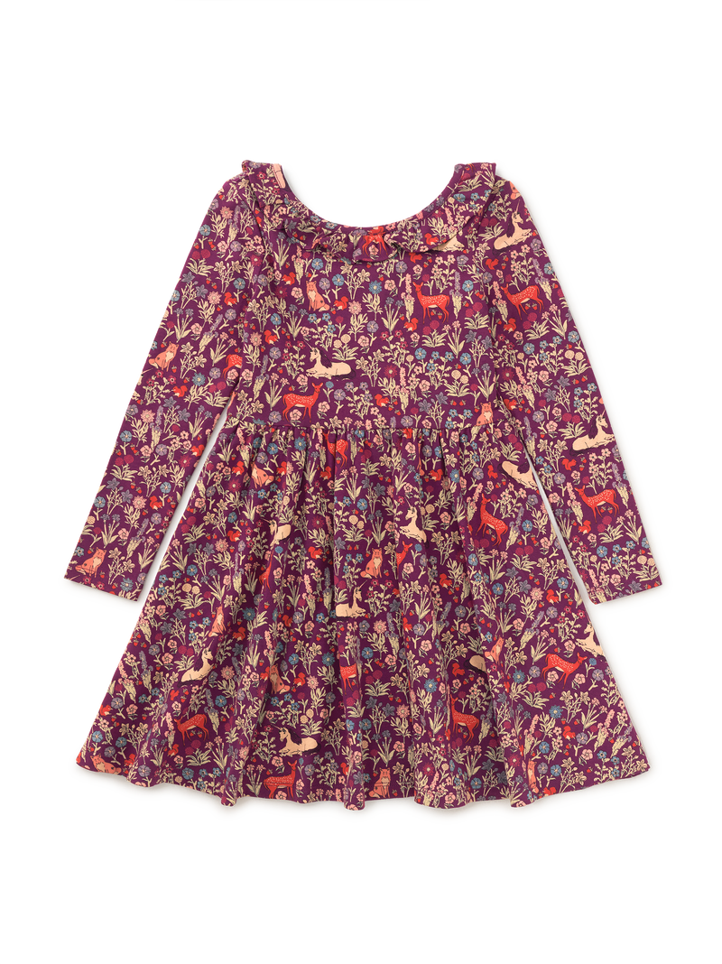 Ruffle Collar Ballet Dress in Scottish Woodlands Berry - View 1
