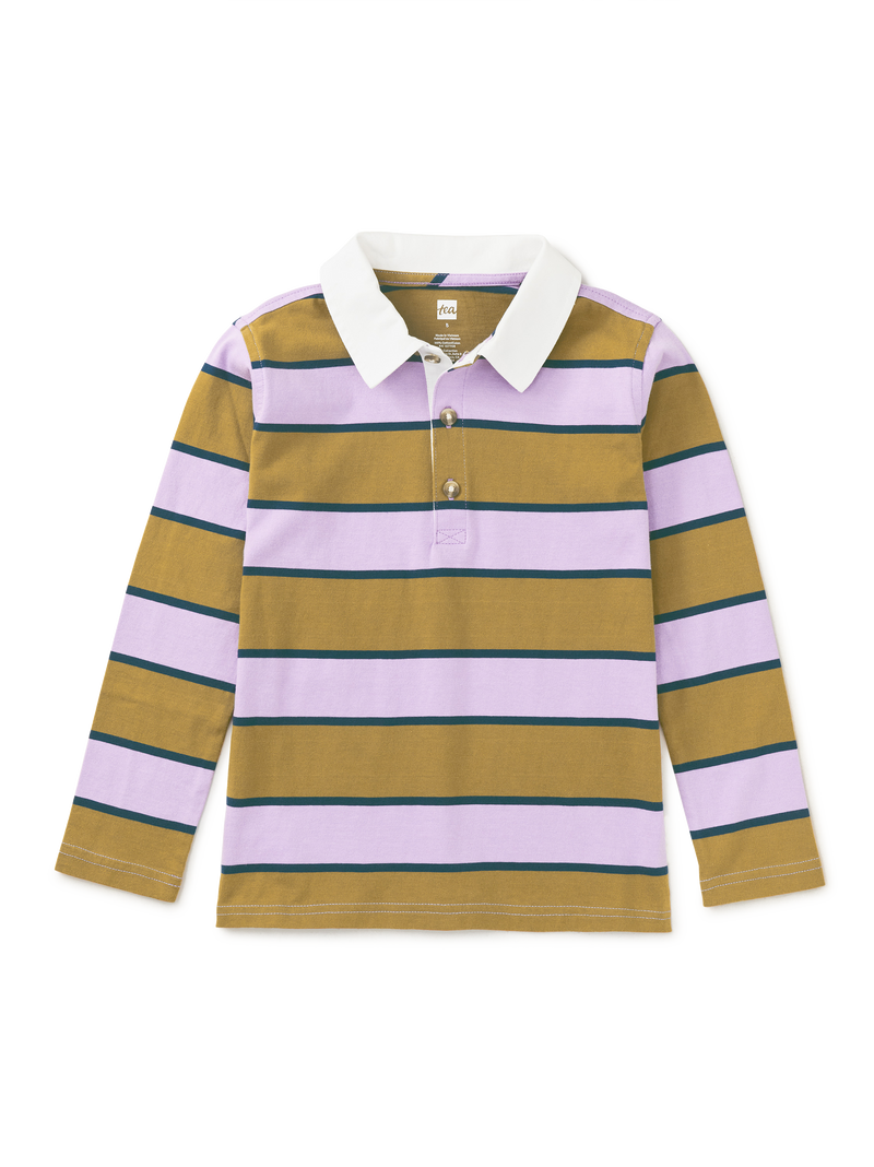 Long Sleeve Rugby Polo in Violet Mist - View 1