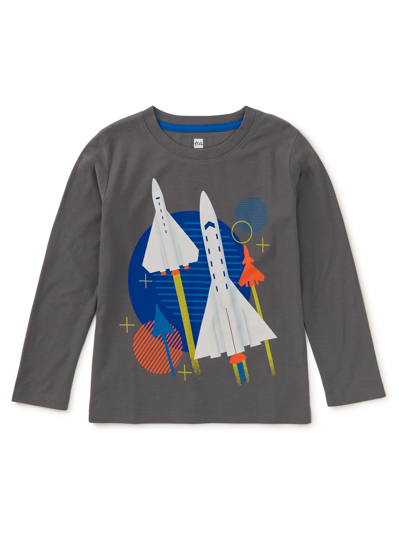 Space Ace Graphic Tee in Thunder - View 2