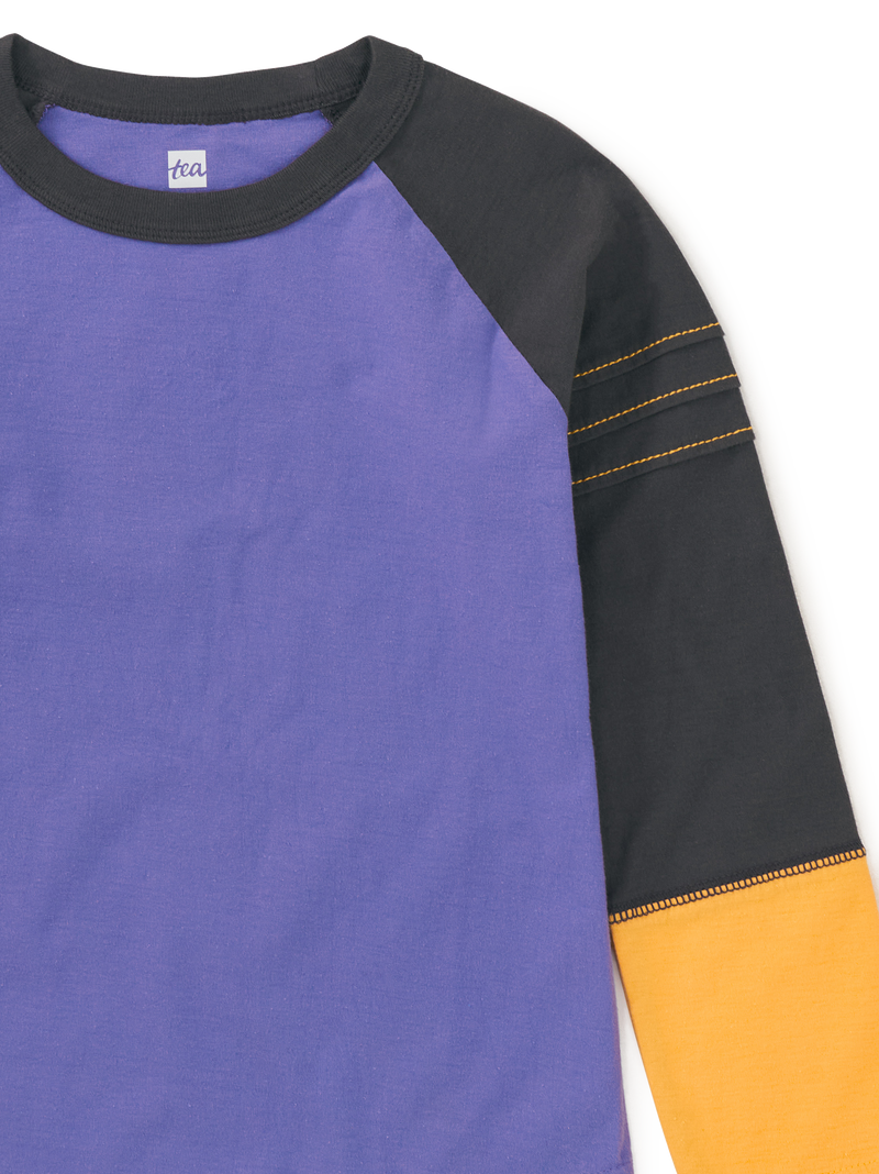 Explorer Colorblock Raglan Top in Han Purple - View 2