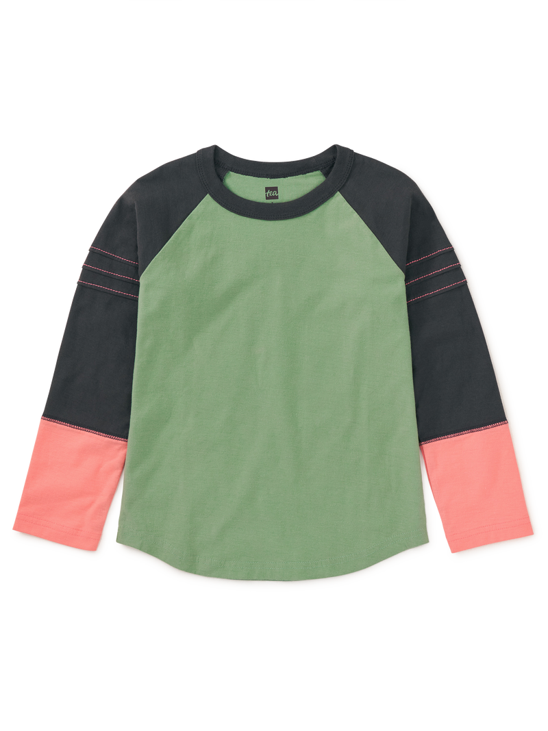 Explorer Colorblock Raglan Top in Thyme - View 1