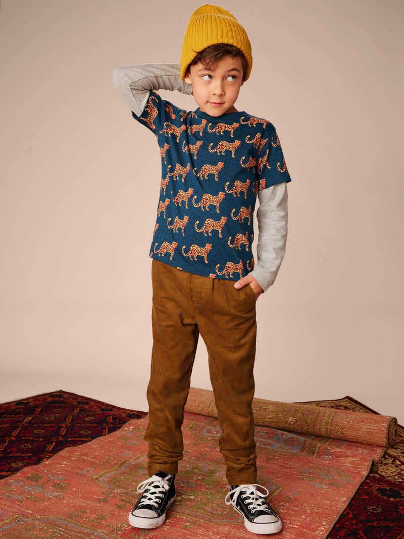 Printed Layered Sleeve Tee in Anatolian Leopards - View 2