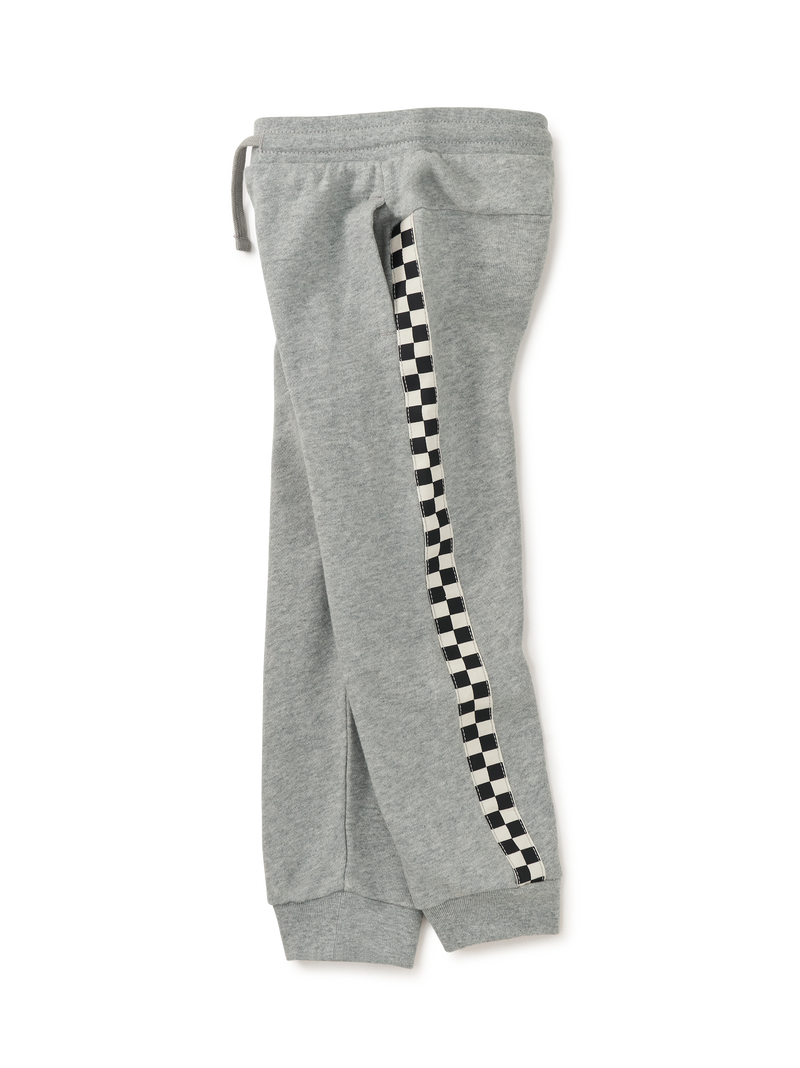Stripe-Out Joggers in Med Heather Grey - View 2