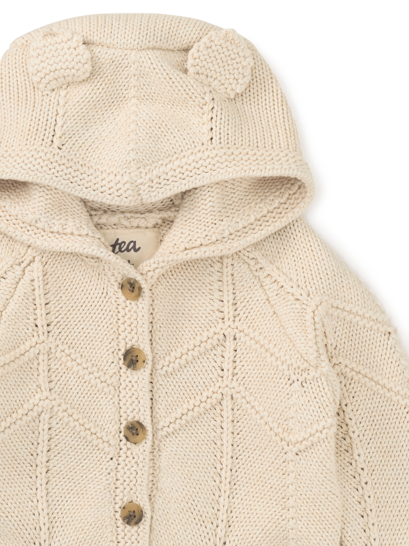 Creature Comfort Baby Cardigan in Oatmeal Heather - View 2