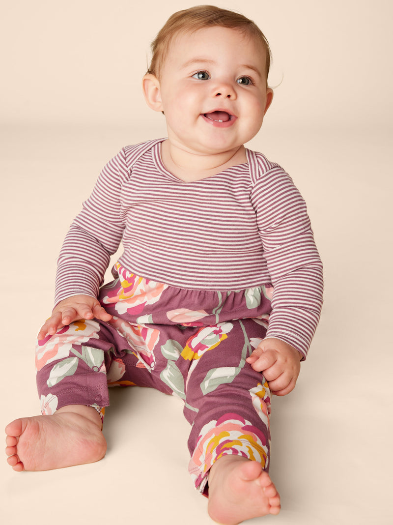 Print Mix Baby Romper in Turkish Rose - View 2