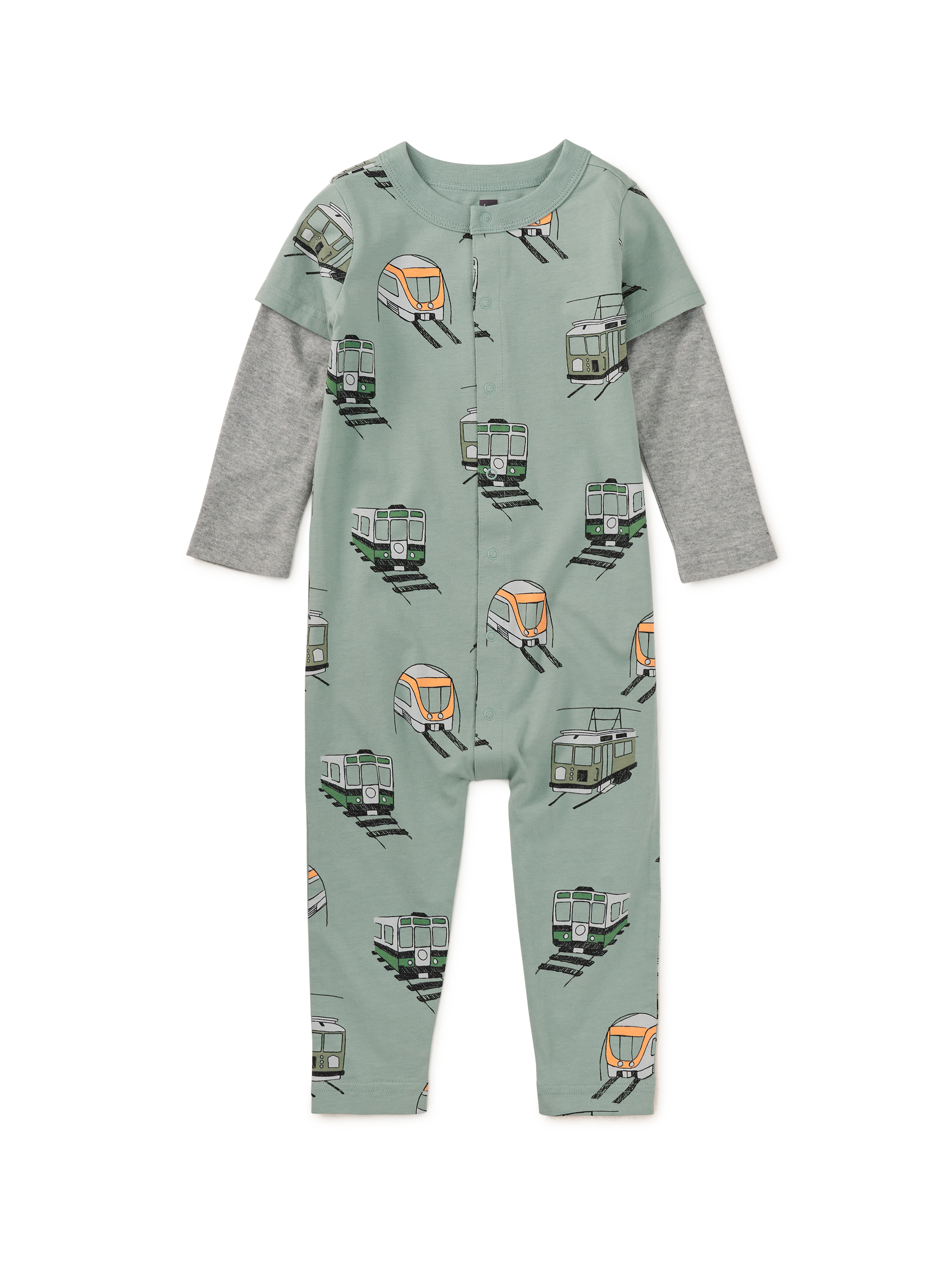 Layered Button-Up Baby Romper