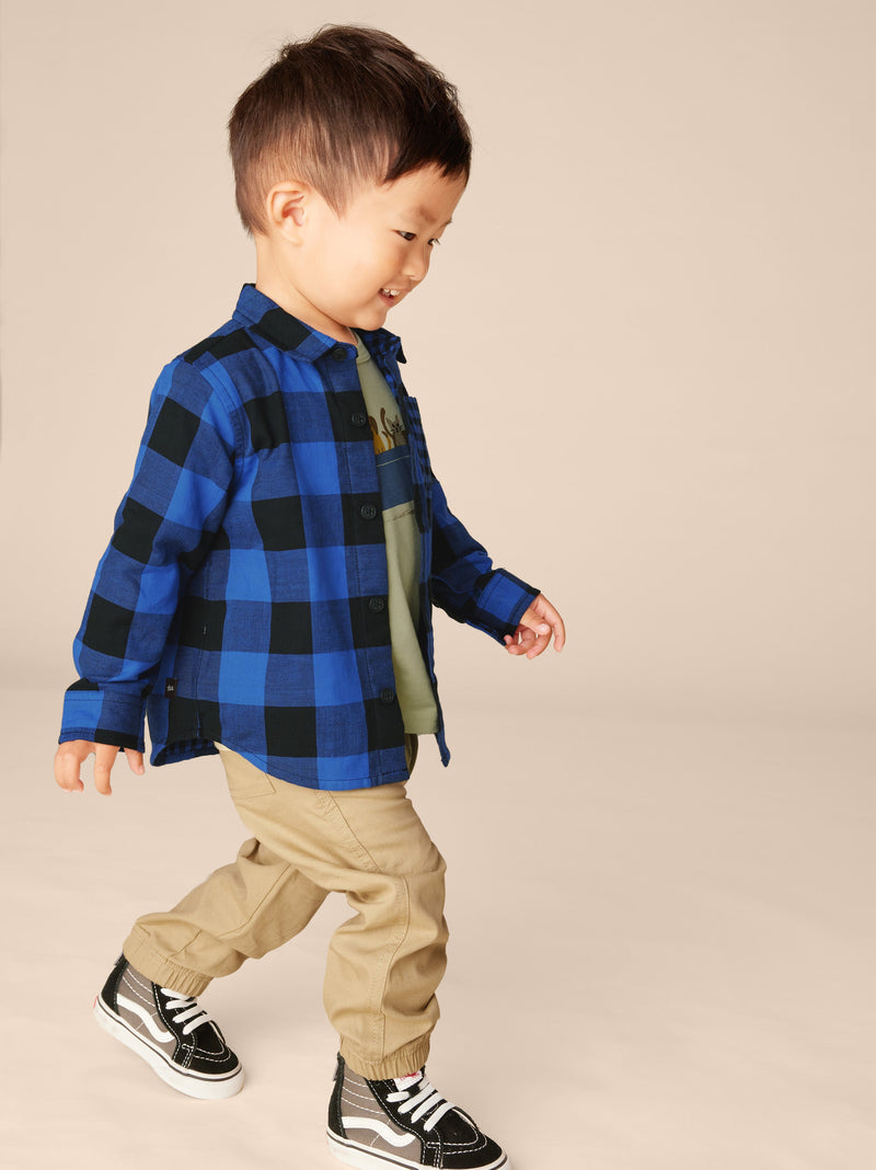 Woven Baby Joggers in Dune Grass - View 2