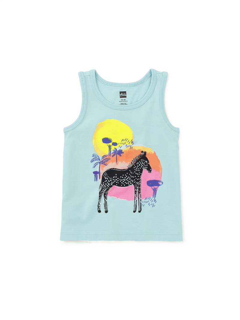 Spotted Zebra Tank Top in Sky - View 2
