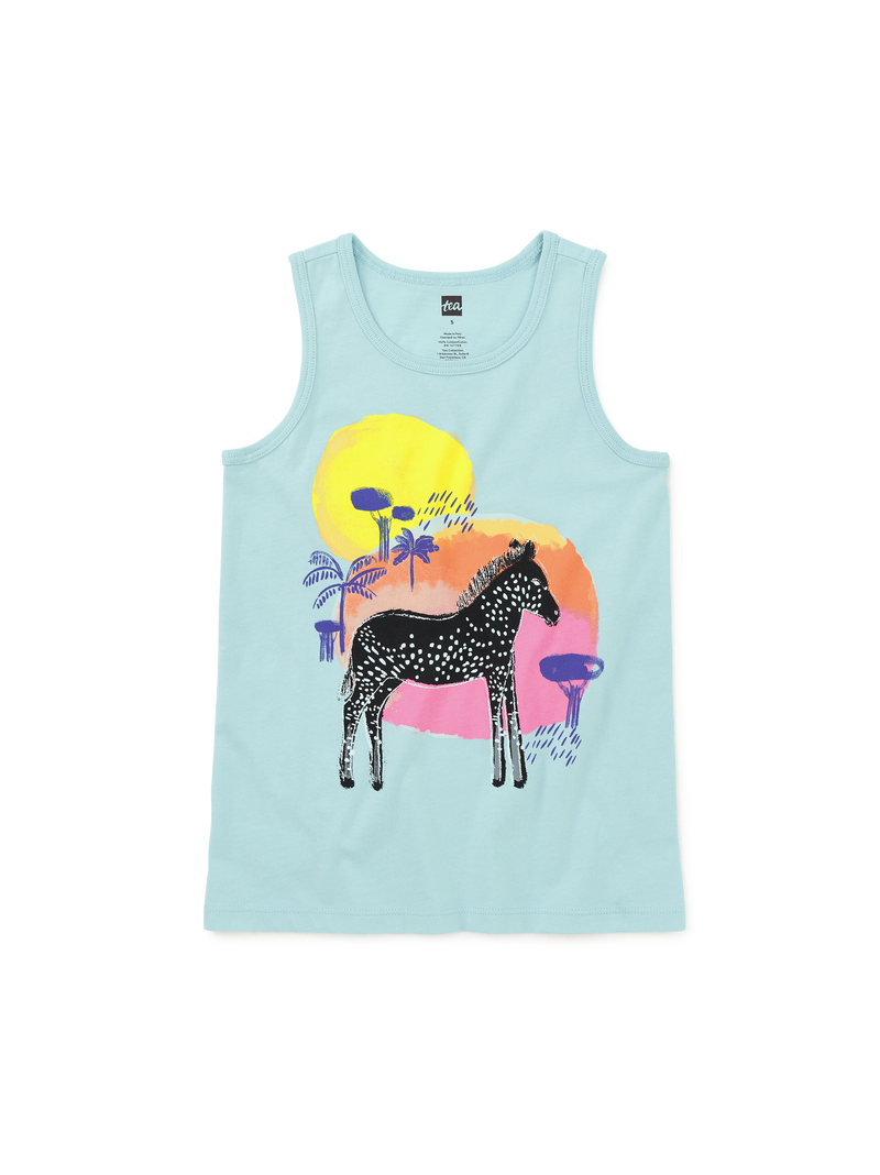 Spotted Zebra Tank Top in Sky - View 1