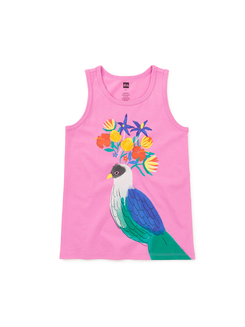 Floral Turaco Graphic Tank in Perennial Pink - View 2