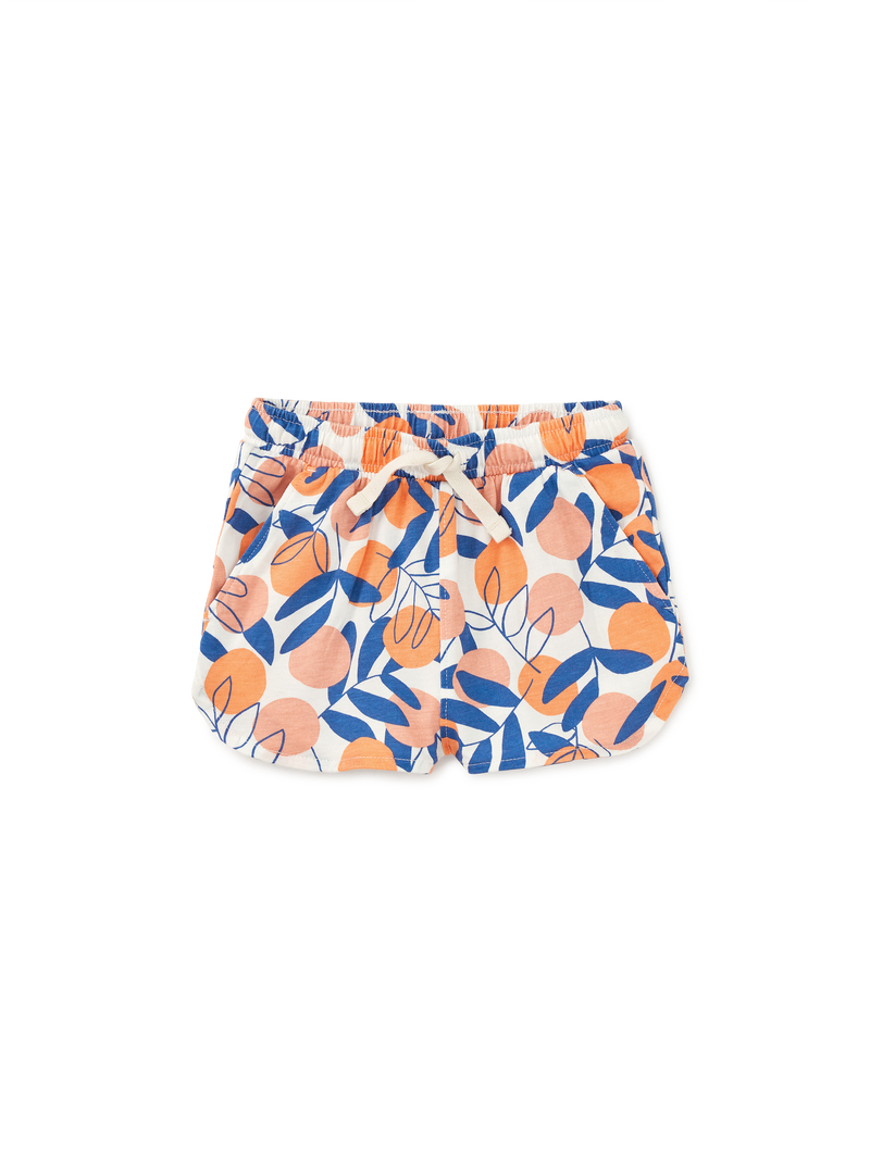 Tie Waist Printed Shorts in Mediterranean Citrus - View 2
