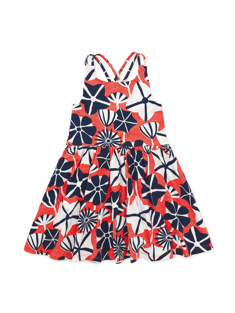 Strappy Back Skirted Dress in Watamu Sea Floral - View 1