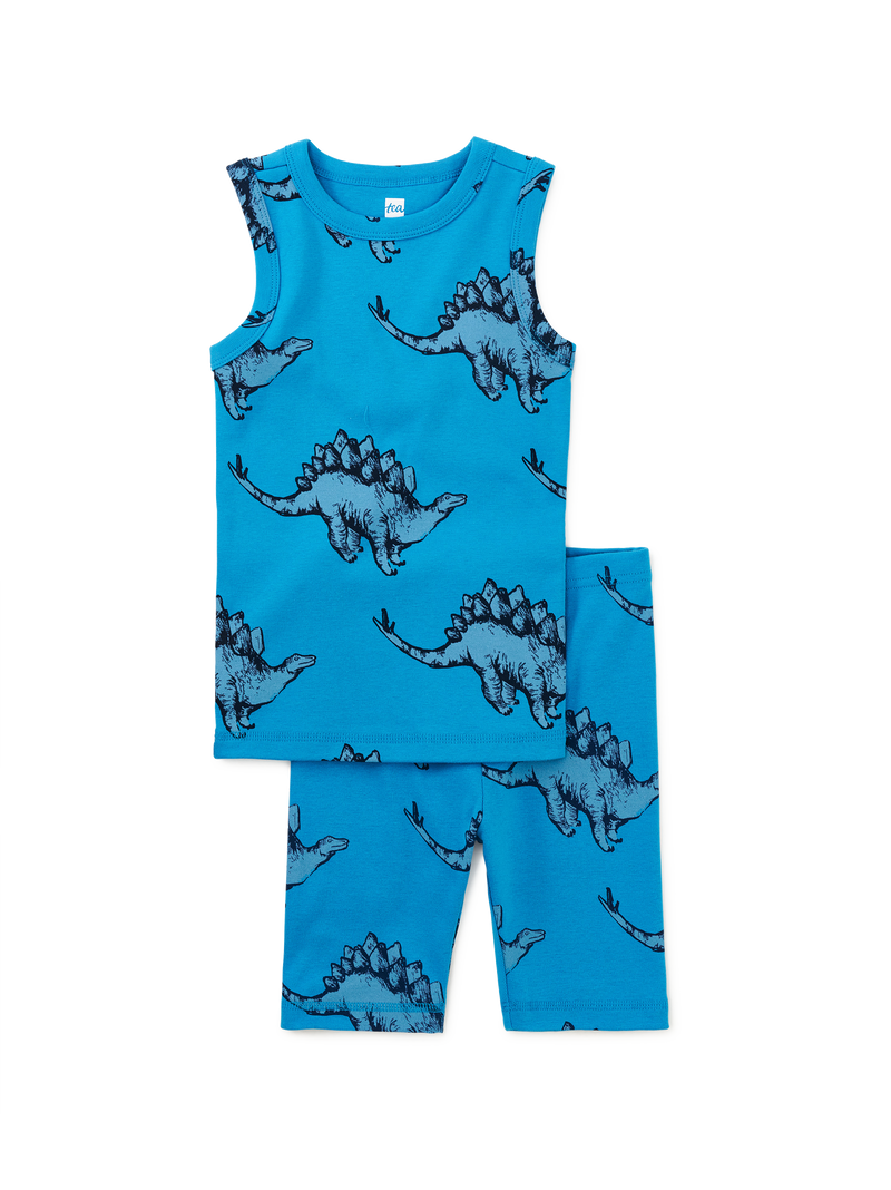 Summer Nights Tank Pajama Set in Spiky Stegosaurus - View 1