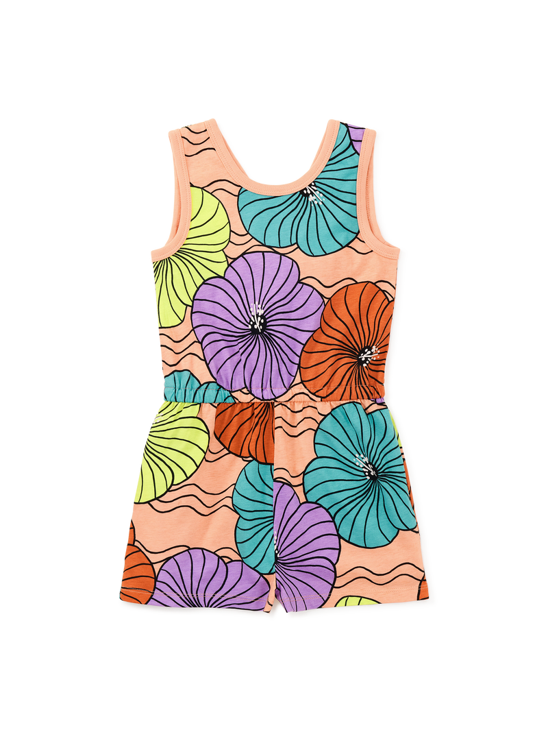 Reversible Wrap Romper in Leso Hibiscus - View 1