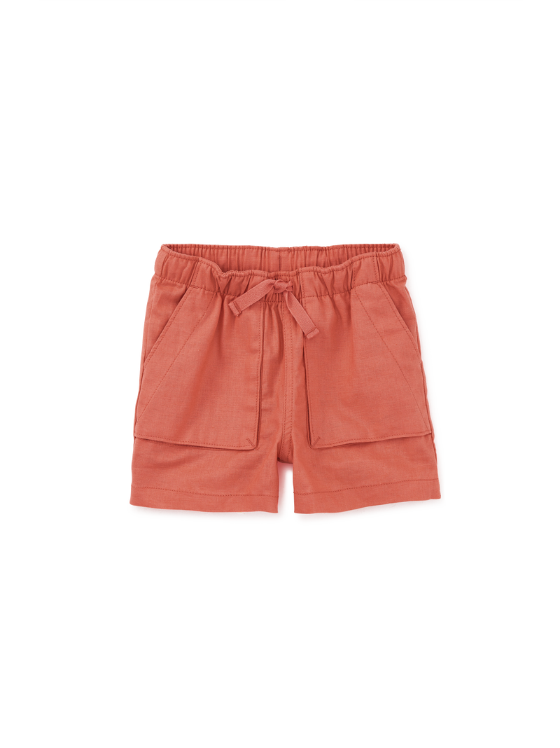 Woven Camp Shorts in Orange Buoy - View 1