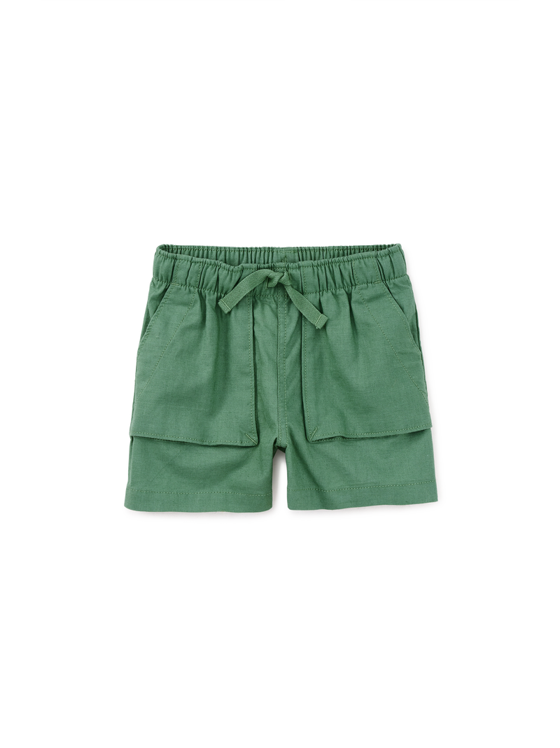 Woven Camp Shorts in Thyme - View 1