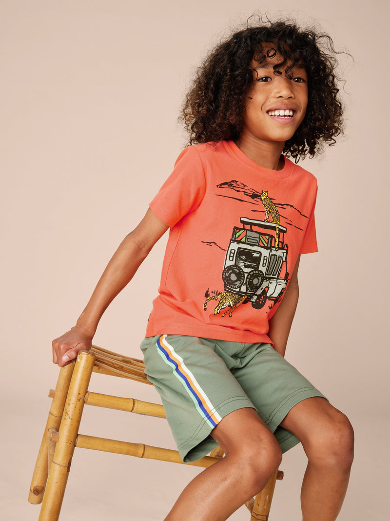 Safari Truck Graphic Tee in Flame - View 2