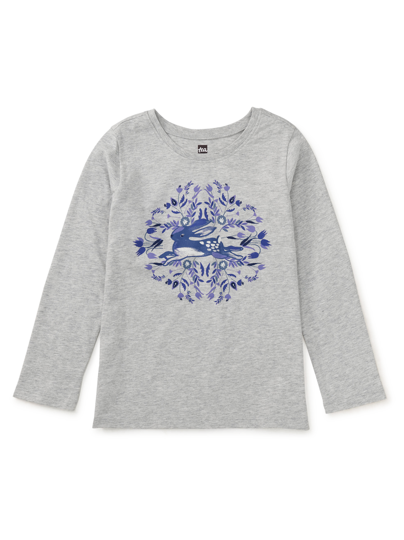 Bunny Tile Graphic Tee in Light Grey Heather - View 1