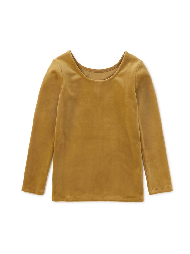 Velour Long Sleeve Slim Fit To in Chestnut - View 2